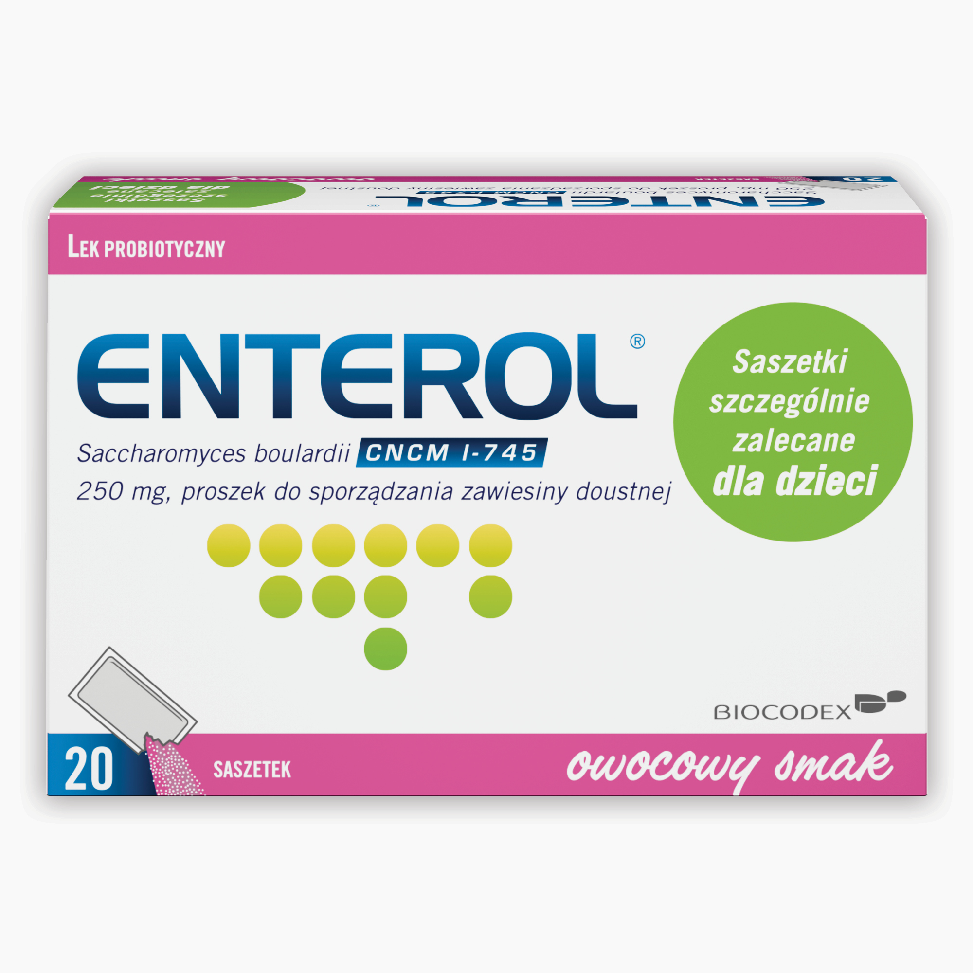 Enterol Saccharomyces boulardii 250 mg, proszek, 20 saszetek