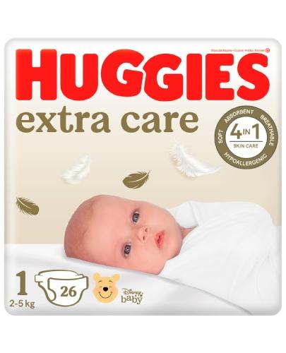 Huggies Extra Care 1, 2-5 kg, Pieluchy, 26 sztuk zdjęcie