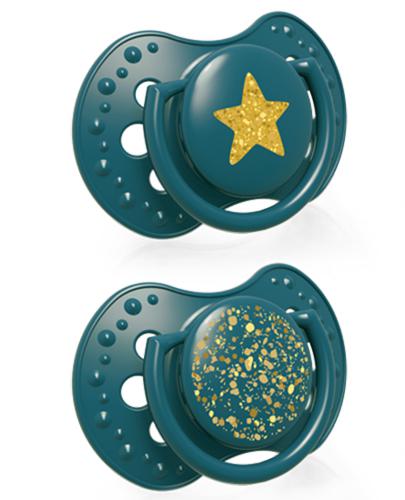 Lovi Smoczek silikonowy dynamiczny 18 m+ Stardust green, 2 szt., cena, opinie, stosowanie zdjęcie