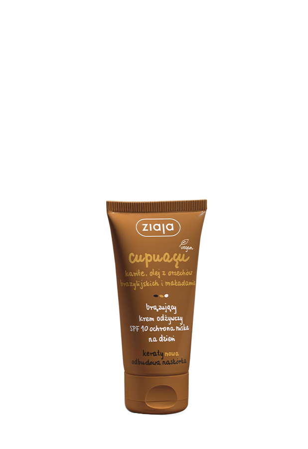 ZIAJA CUPUACU Brązujący krem odżywczy SPF 10 ochrona niska na dzień - 50 ml zdjęcie