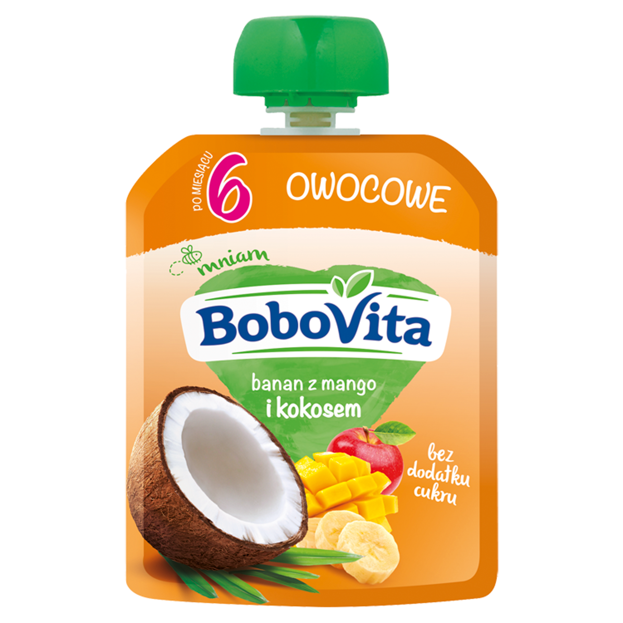BOBOVITA MUS Banan z mango i mlekiem kokosowym po 6 m-cu - 80 g zdjęcie