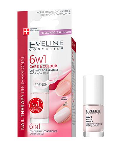 Eveline Care&Colour 6 w 1 Odżywka do paznokci nadająca kolor french, 5 ml, cena, opinie, stosowanie zdjęcie