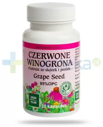 Ginseng Czerwone winogrona Grape Seed 30 kapsułek zdjęcie