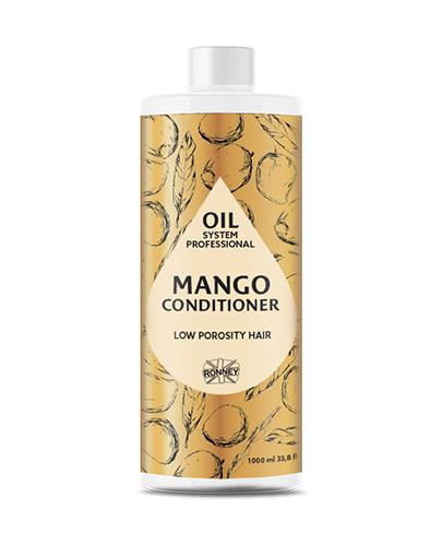 RONNEY Professional Oil System Odżywka MANGO, Włosy niskoporowate, 1000 ml zdjęcie