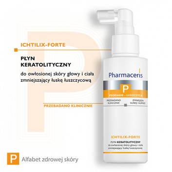 PHARMACERIS P ICHTILIX-FORTE Płyn keratolityczny do owłosionej skóry głowy i ciała - 125 ml