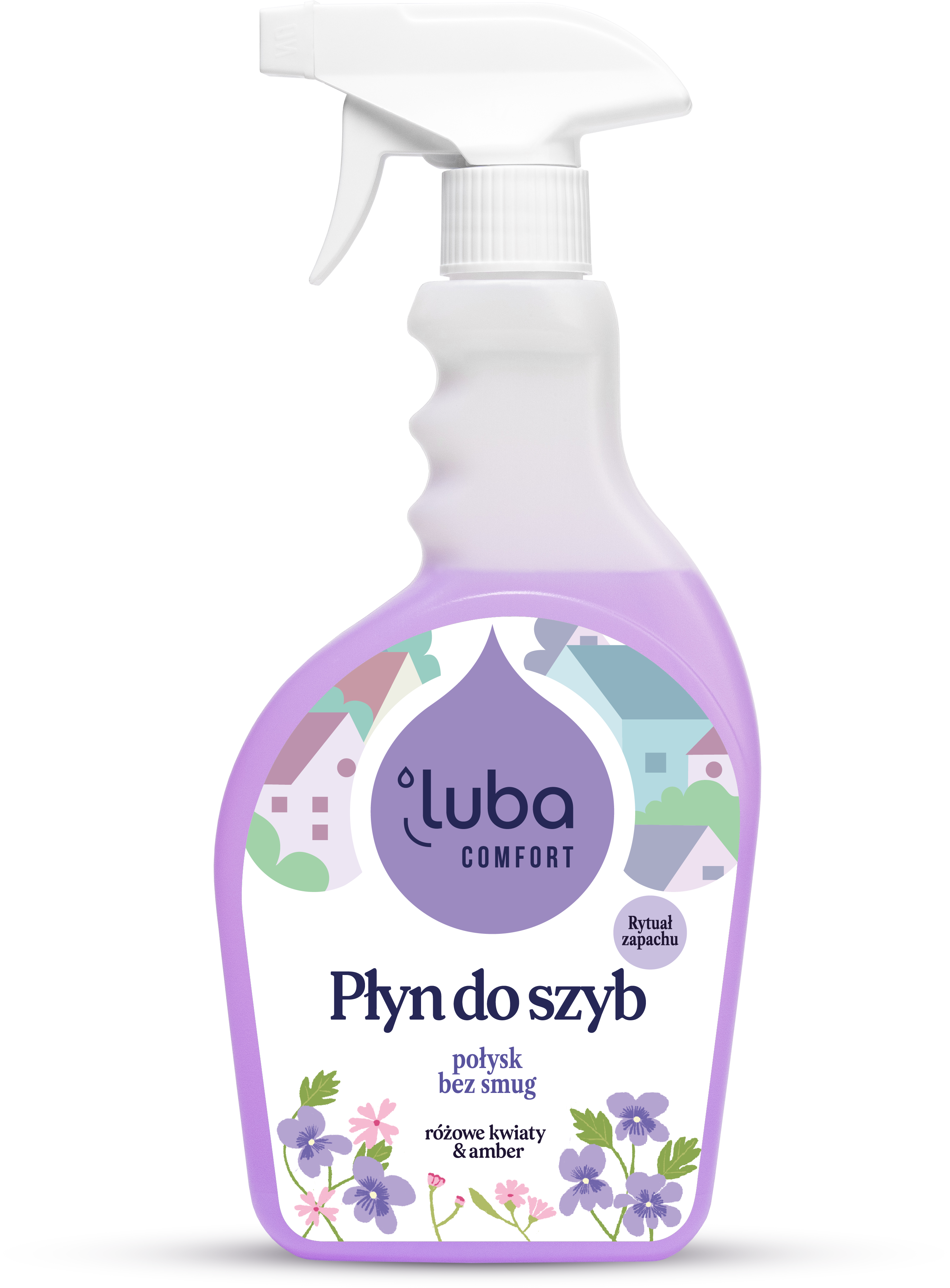 Comfort, Płyn do szyb, Różowe Kwiaty i Amber, 500 ml zdjęcie