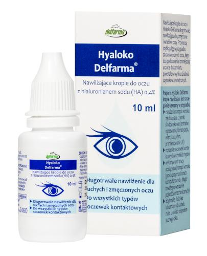 DELFARMA Hyaloko, Nawilżające krople do oczu z hialuronianem sodu 0,4%, 10 ml zdjęcie