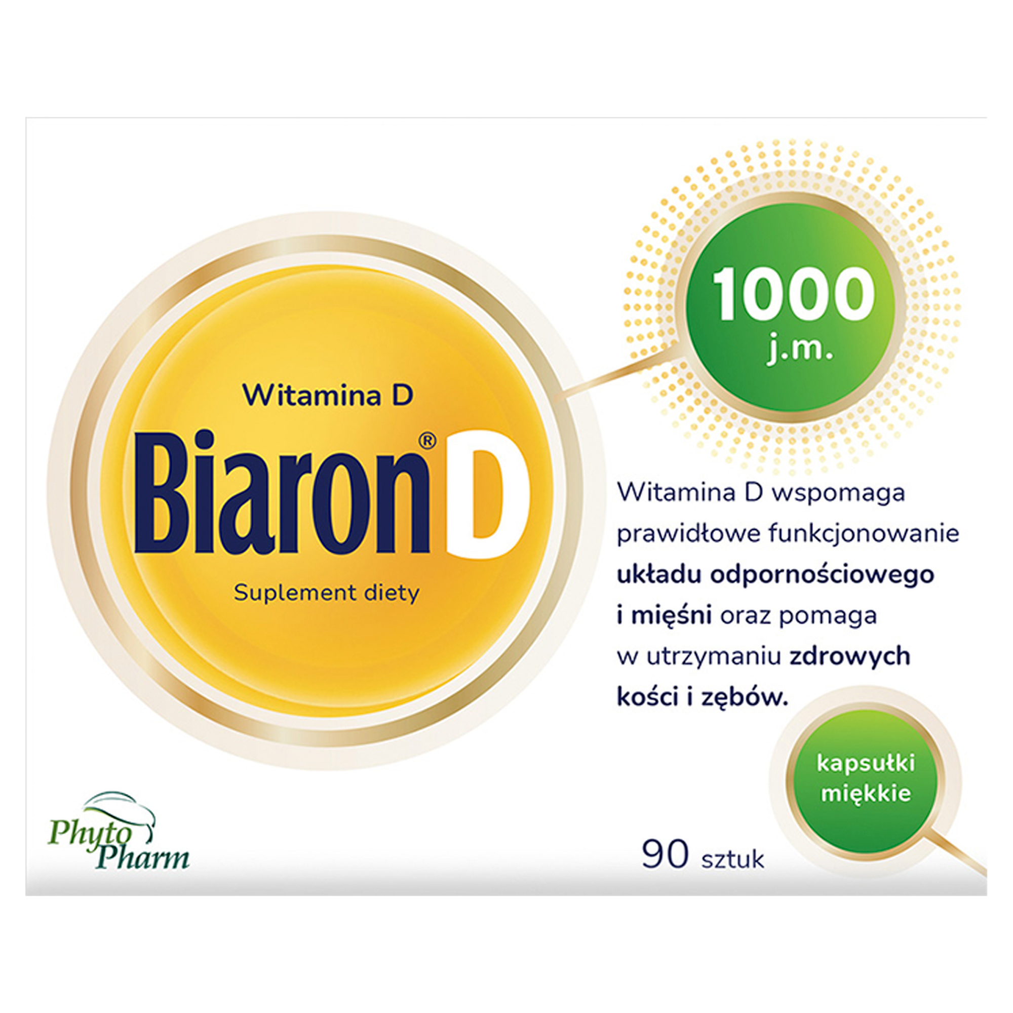 Biaron witamina D 1000j.m. 90 kapsułek zdjęcie