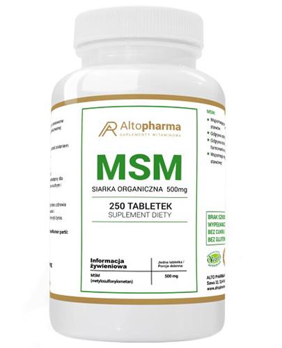 Altopharma MSM Siarka Organiczna 500 mg 250 tabletek zdjęcie
