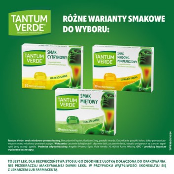 Tantum Verde smak miodowo-pomarańczowy, 30 pastylek