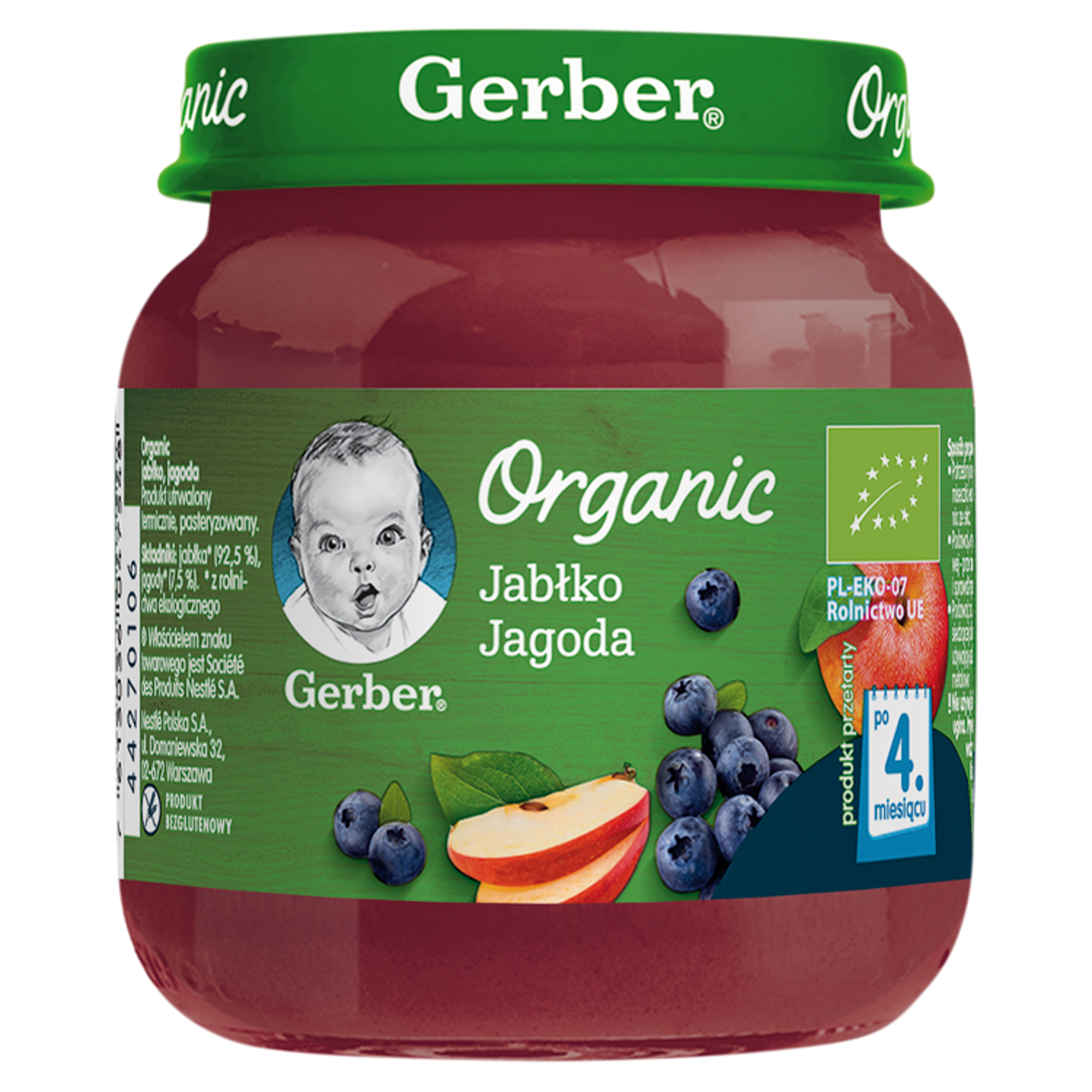 Nestlé Gerber Organic Jabłko jagoda po 4 miesiącu 125 g zdjęcie