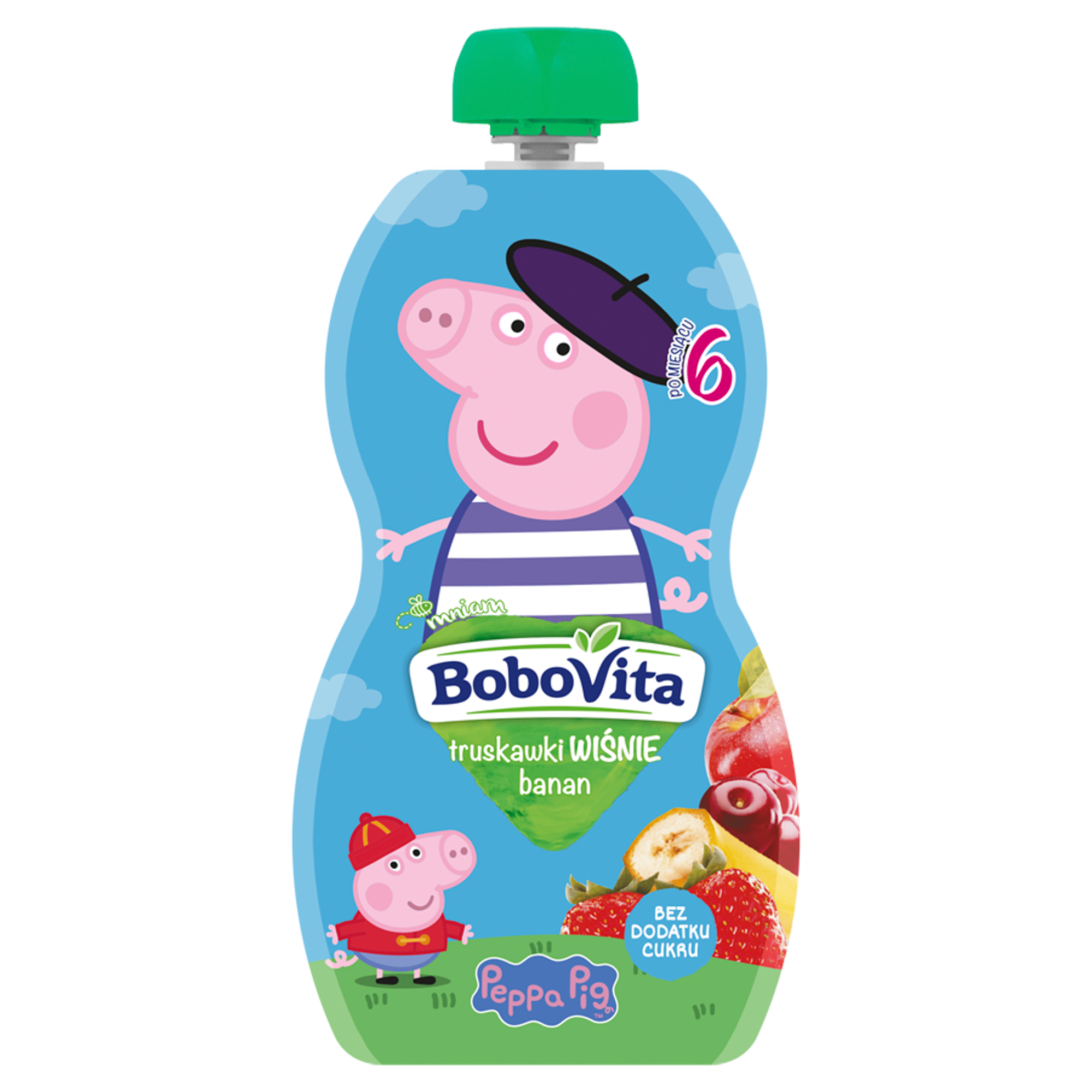 BoboVita Mus truskawki i wiśnie z bananem po 6 miesiącu, 100 g zdjęcie