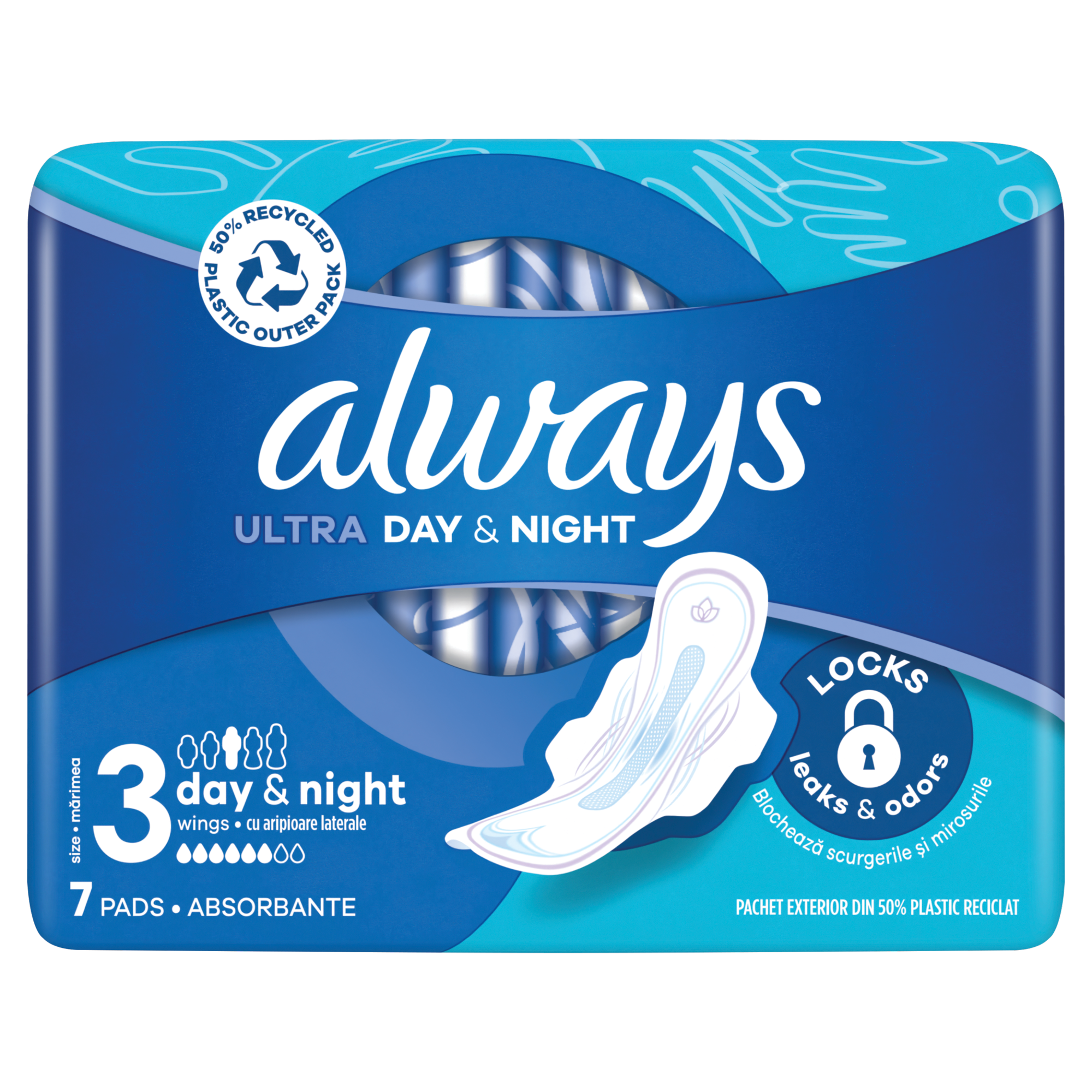 Always Ultra Night 3 Podpaski ze skrzydełkami, 7 sztuk zdjęcie