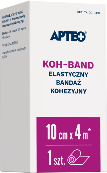 Apteo KOH-BAND Elastyczny bandaż kohezyjny 10 cm x 4 m, 1 sztuka