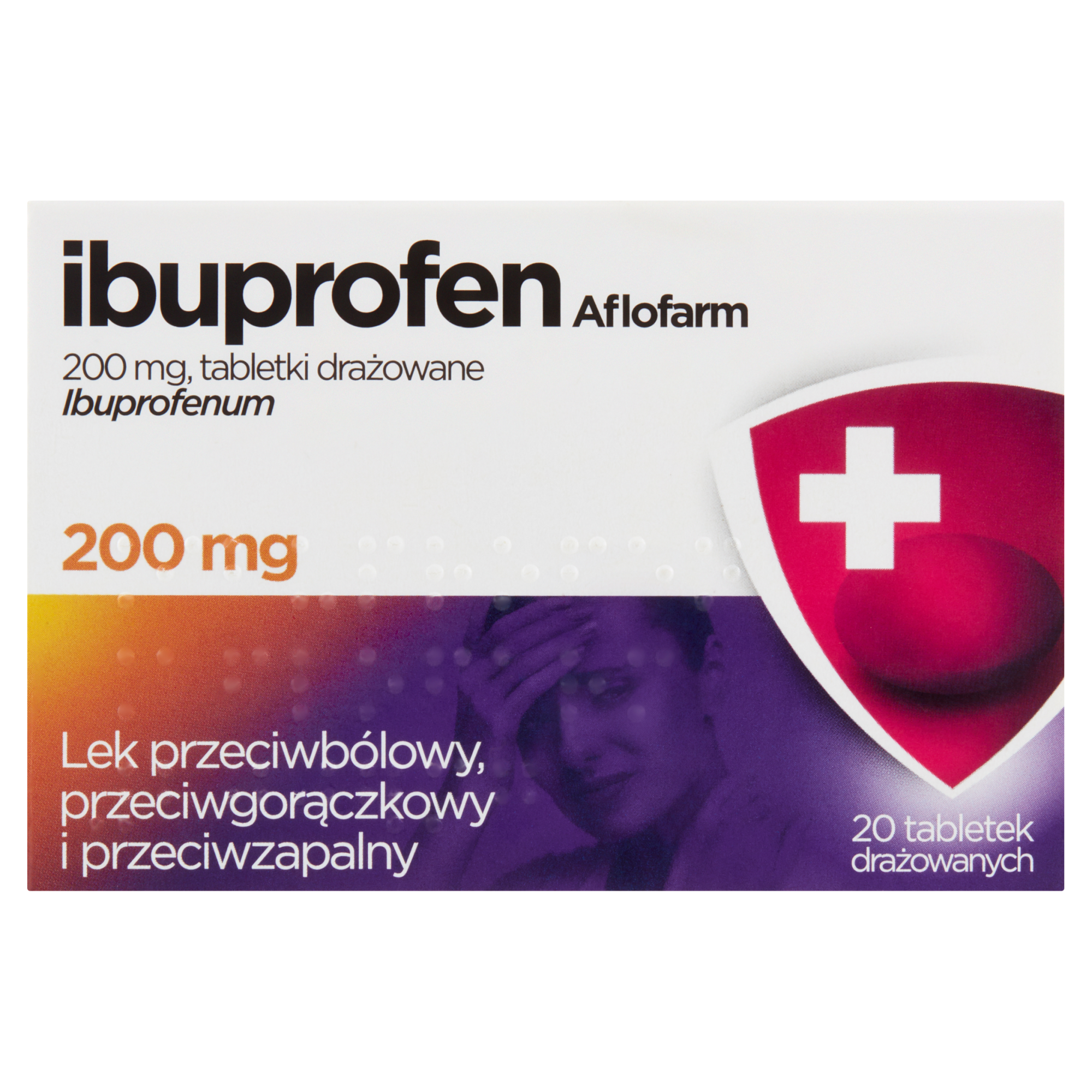 Aflofarm, Ibuprofen, 200 mg, tabletki drażowane, 20 sztuk zdjęcie