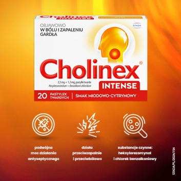 CHOLINEX INTENSE Honey & Lemon - 20 past. do ssania