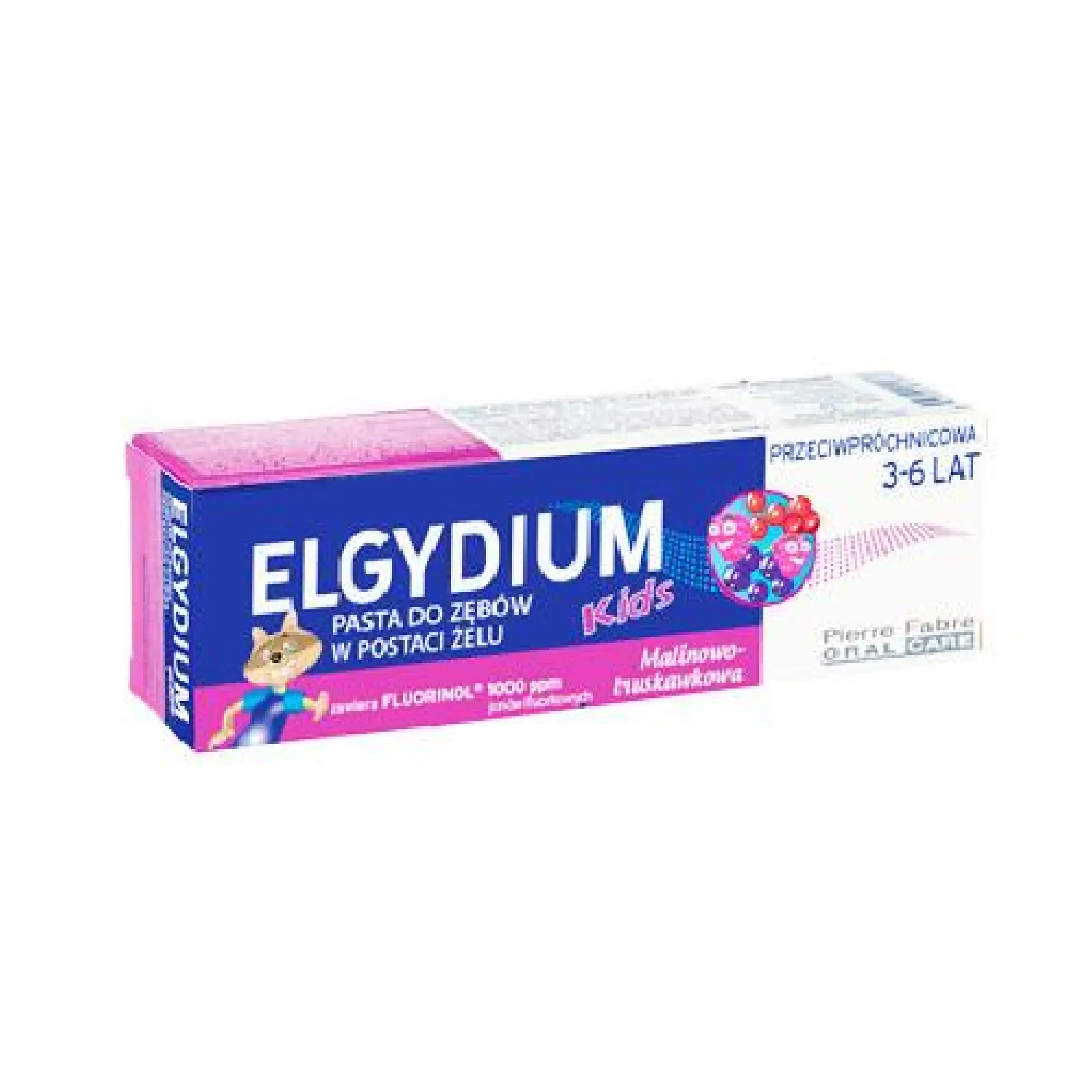Elgydium Kids przeciwpróchnicowa pasta do zębów dla dzieci 3-6 lat malinowo-truskawkowa 50 ml zdjęcie