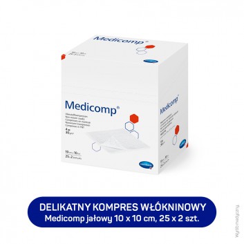 MEDICOMP Kompresy jałowe 10 cm x 10 cm, 50 sztuk