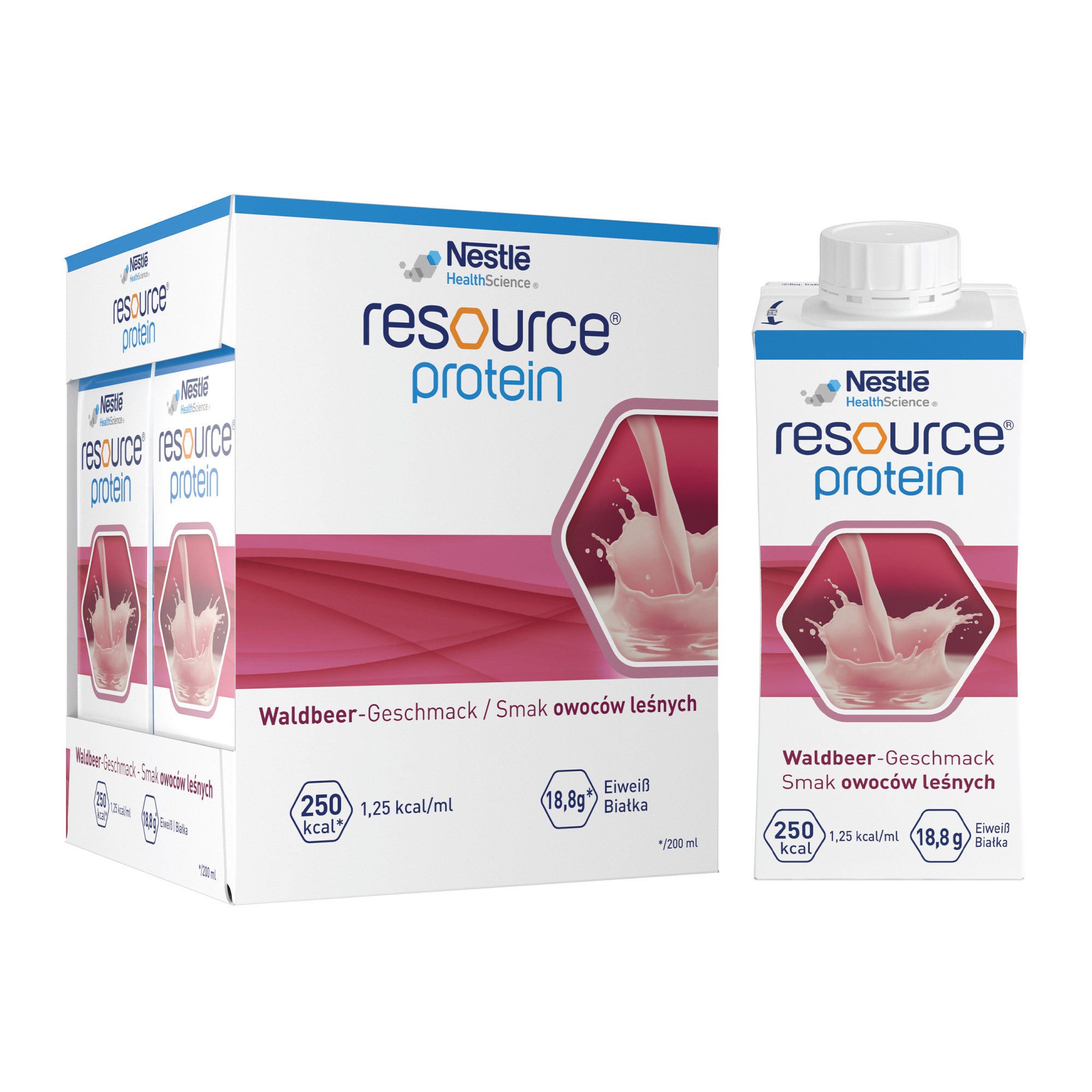 Resource Protein, płyn, smak owoce leśne, 4x200 ml zdjęcie