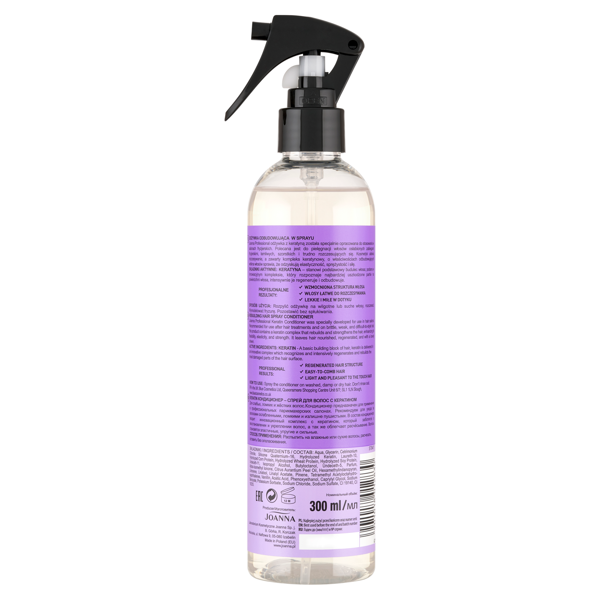 Joanna Professional Keratyna Odżywka odbudowująca w sprayu, 300 ml 