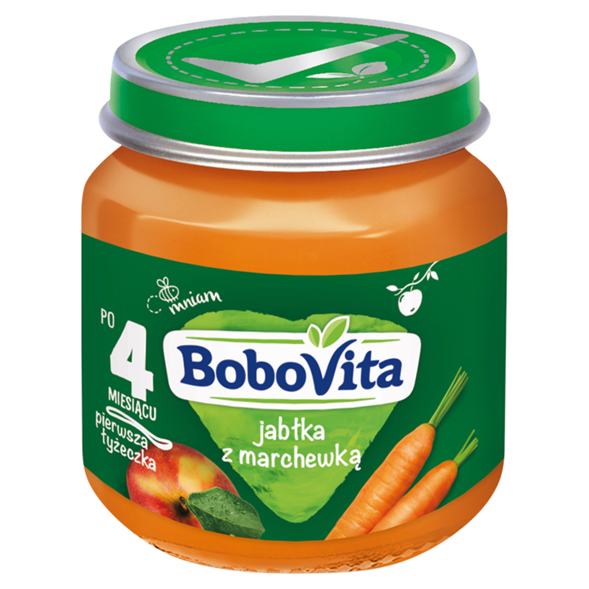 BOBOVITA Jabłka z marchewką po 4 m-cu - 125 g - cena, opinie, właściwości zdjęcie