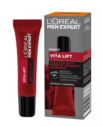 L'Oreal Men Expert Vita Lift Krem pod oczy przeciw oznakom starzenia - 15 ml Krem pod oczy dla mężczyzn - cena, opinie, właściwości  zdjęcie