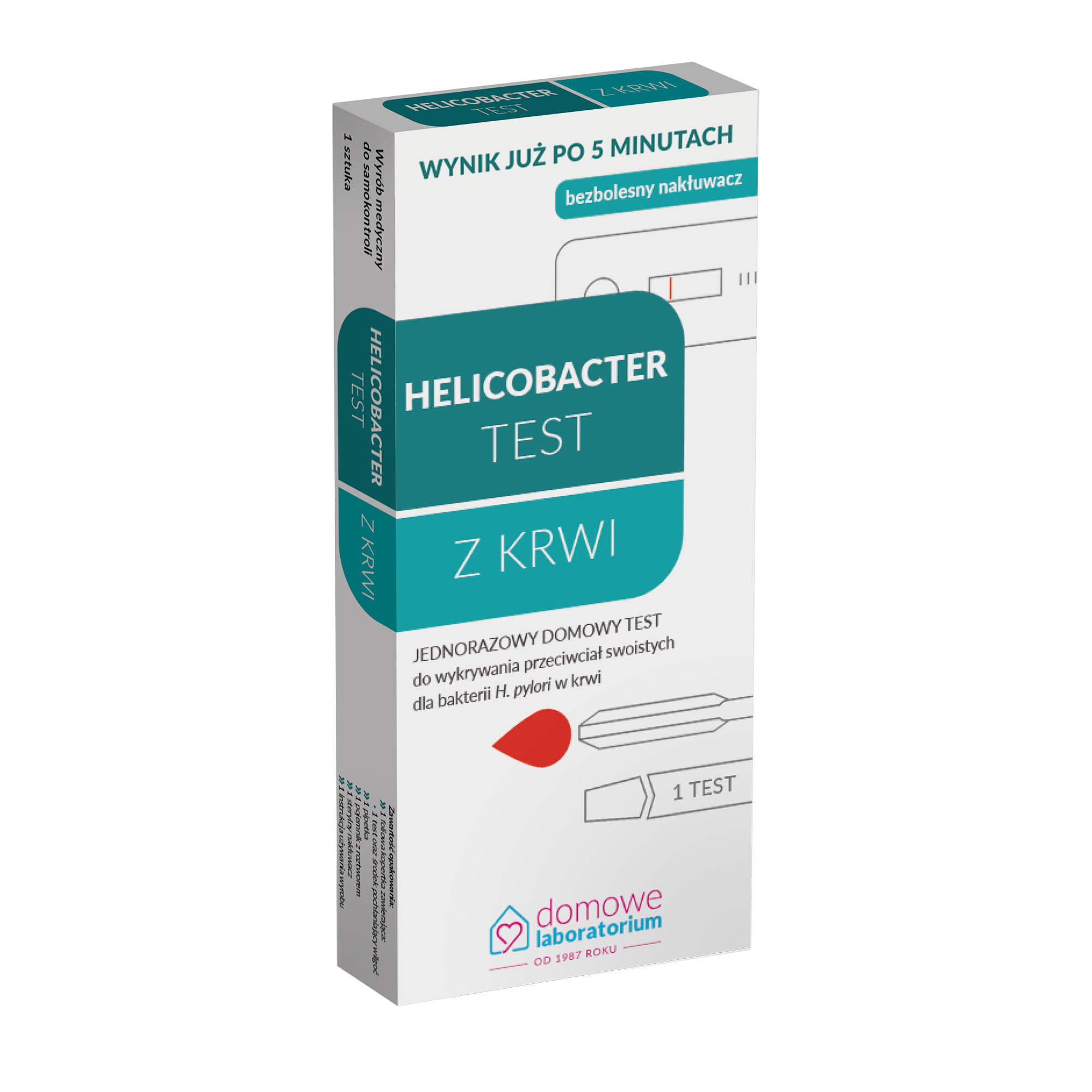 Helicobacter test z krwi, 1 sztuka, Domowe Laboratorium zdjęcie
