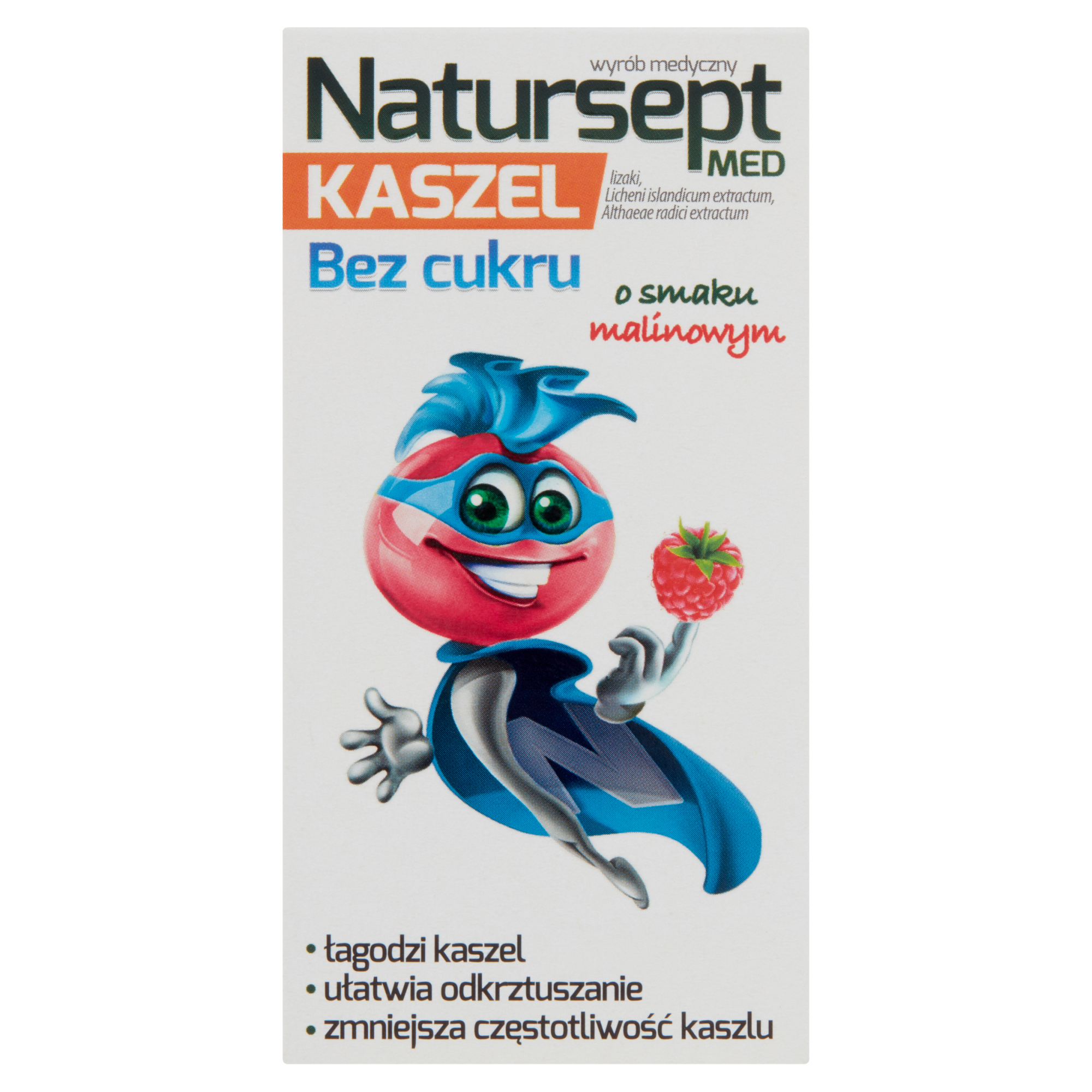 Natursept Med Kaszel Lizaki bez cukru o smaku malinowym - 6 szt. - cena, opinie, właściwości zdjęcie