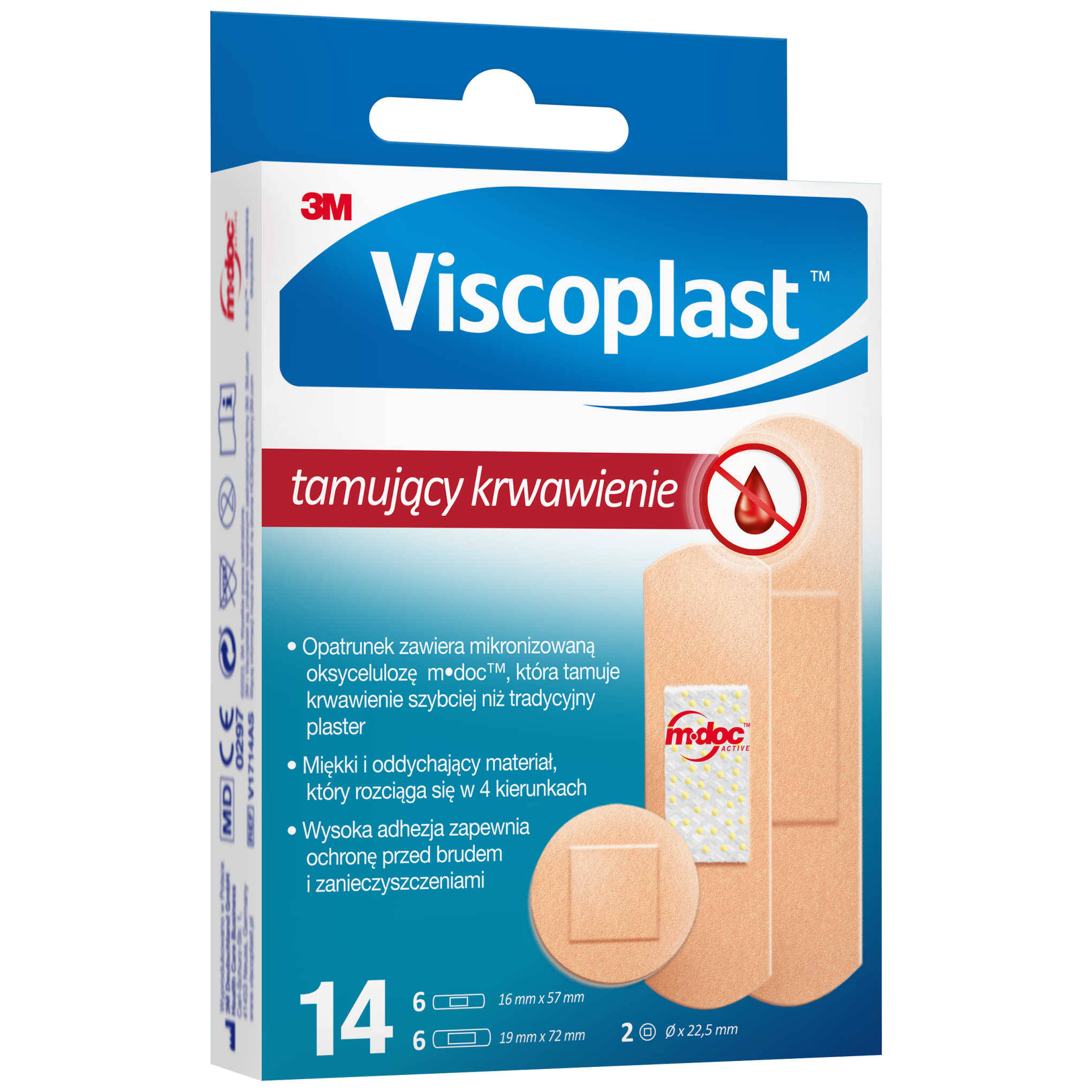 Viscoplast plastry z opatrunkiem tamującym krwawienie 14 sztuk 