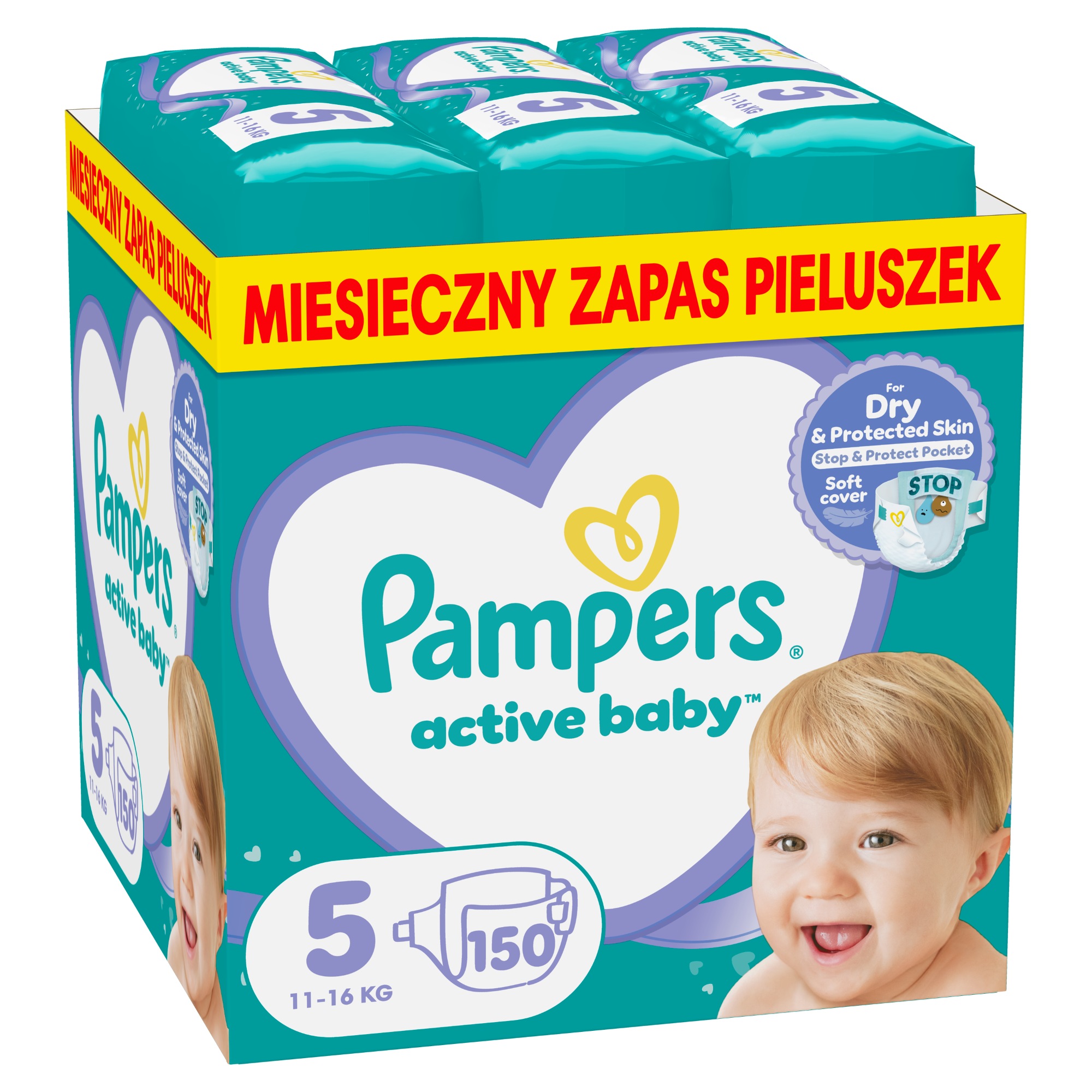 Pampers Active Baby 5 pieluchy 11-16 kg 150 sztuk