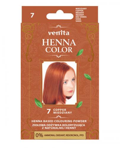 Venita Henna Color, ziołowa odżywka koloryzująca z naturalnej henny, 7 Miedziany, 25 g zdjęcie