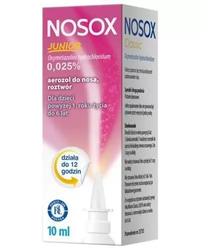 Nosox Junior Aerozol do nosa, 10 ml, cena, opinie, stosowanie zdjęcie