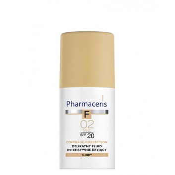 Pharmaceris F, delikatny fluid intensywnie kryjący, Sand 02, SPF 20, 30 ml
