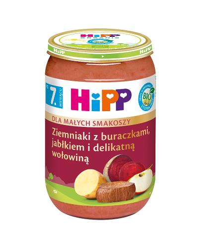 HiPP BIO od pokoleń, Ziemniaki z buraczkami, jabłkiem i delikatną wołowiną, po 7. m-cu, 220 g zdjęcie