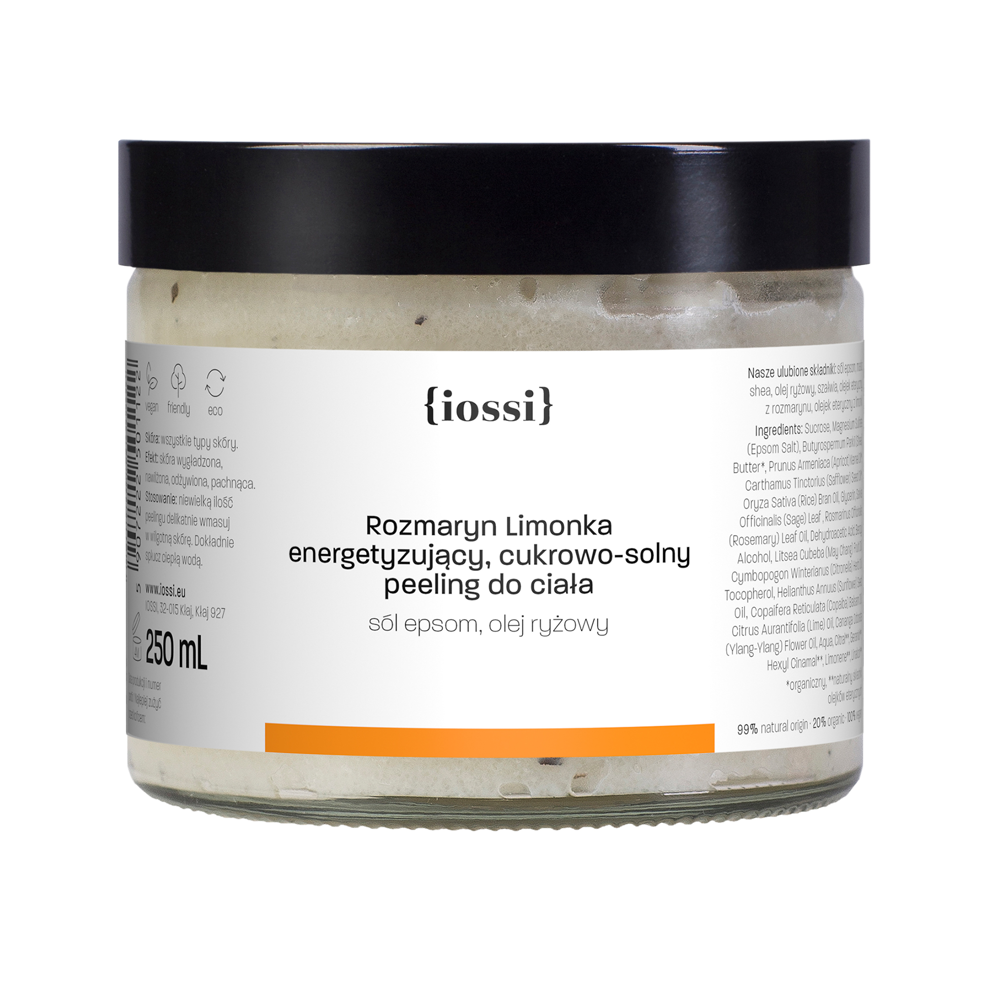 Iossi Rozmaryn Limonka Energetyzujący Cukrowo-Solny peeling do ciała, 250 ml zdjęcie