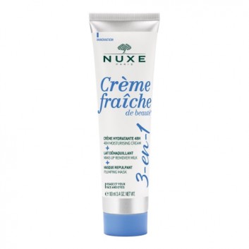 Nuxe Creme Fraiche de Beaute krem nawilżający mleczko do demakijażu maska nawilżająca 3w1 100 ml