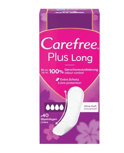 Carefree Plus Long delikatny zapach wkładki higieniczne 40 sztuk zdjęcie