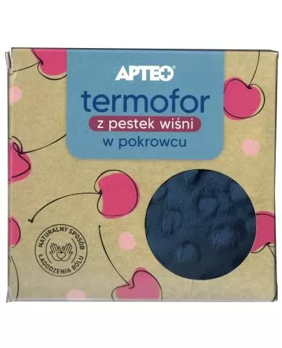 Apteo Termofor z pestek wiśni w niebieskim pokrowcu 1 sztuka zdjęcie