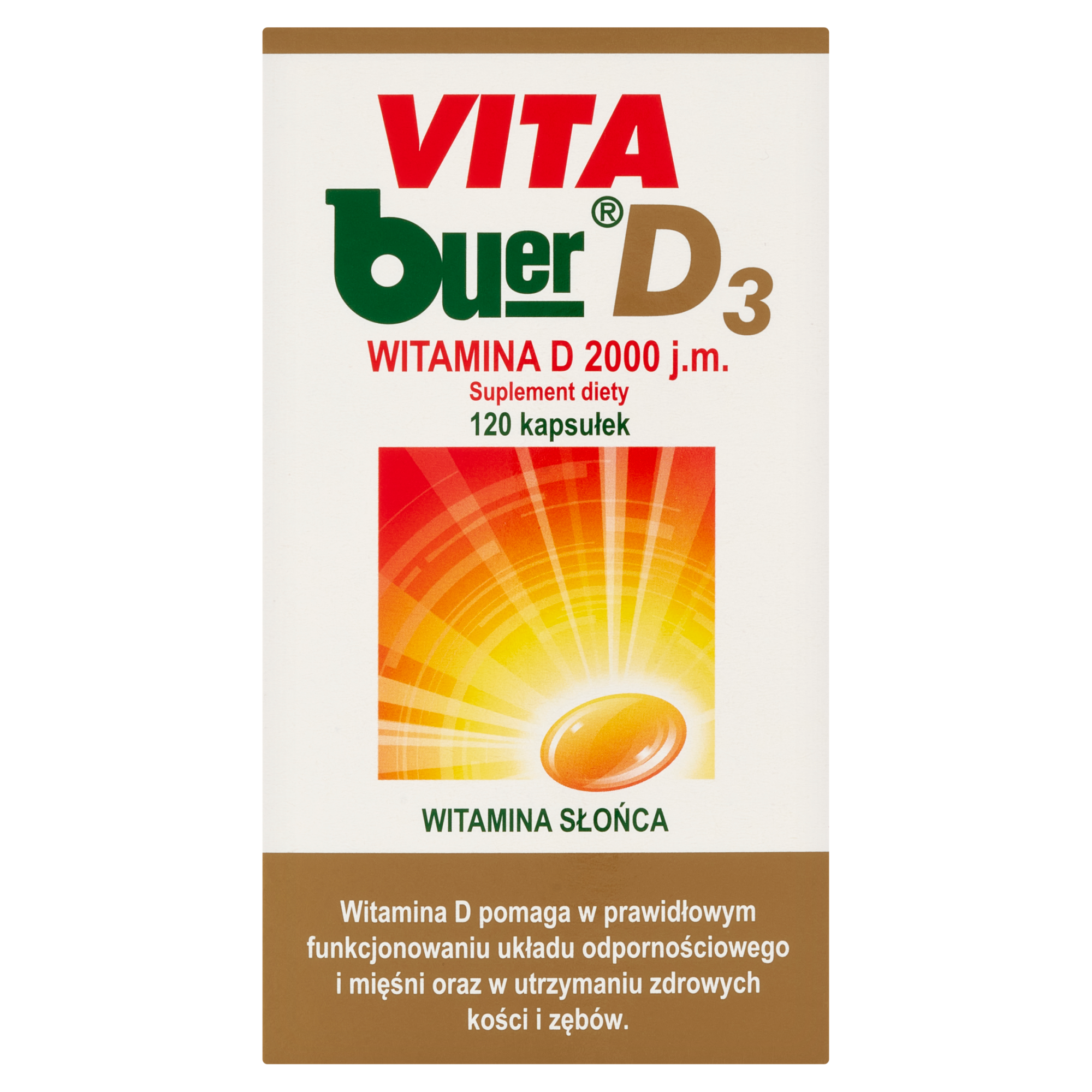 Vita Buer D3 2000 j.m. 120 kapsułek zdjęcie