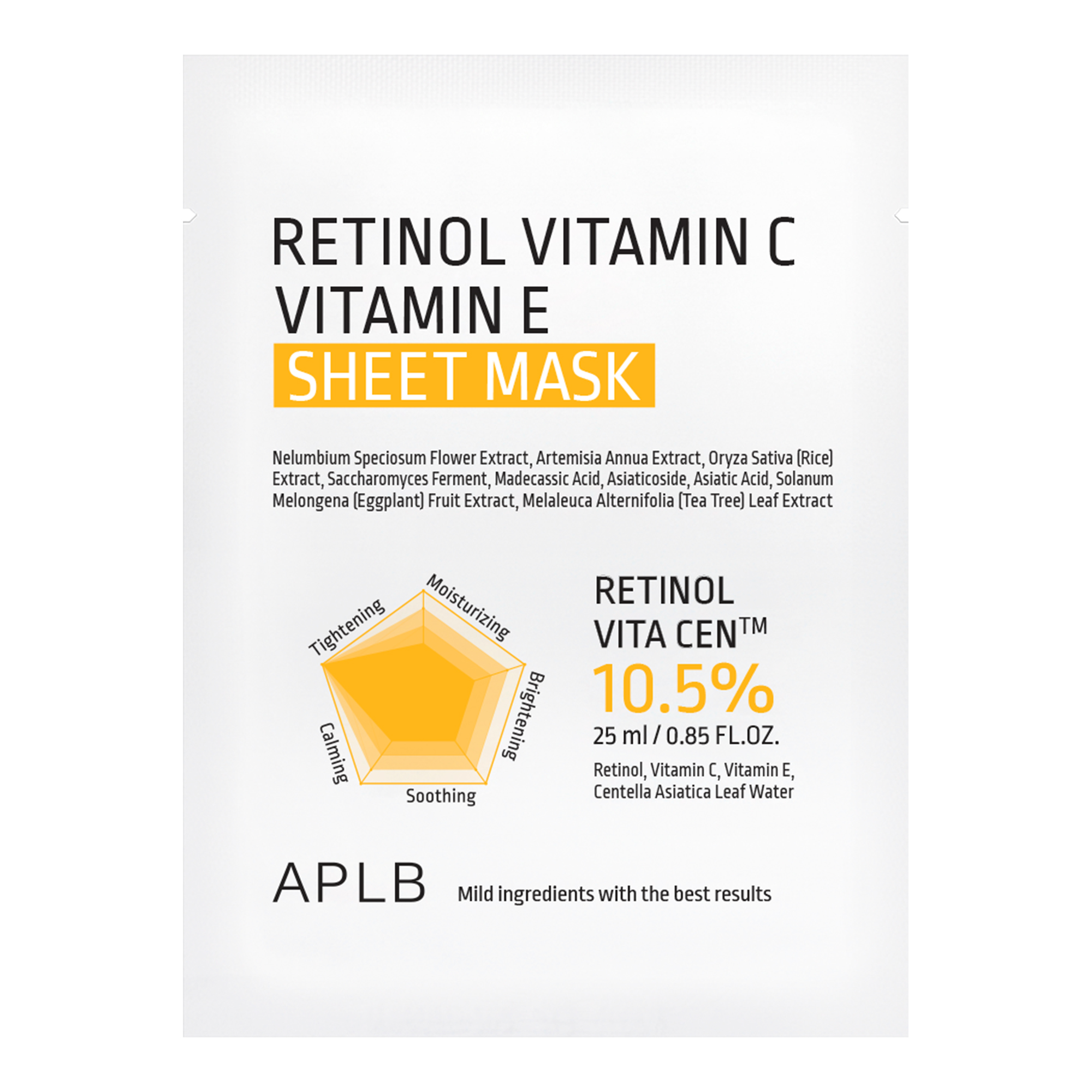APLB Maska w płachcie Retinol + Witaminy C i E, 25 ml zdjęcie