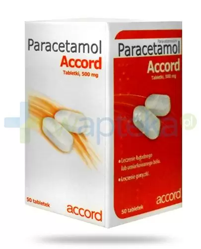 Paracetamol Accord, Paracetamolum 500mg, 50 tabletek zdjęcie