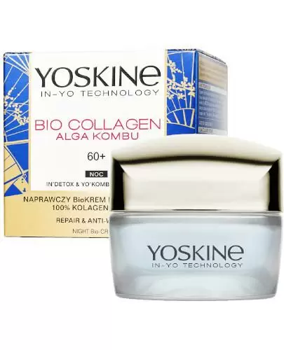 Yoskine Bio Collagen Alga Kombu 60+ naprawczy bio-krem na zmarszczki na noc 50 ml zdjęcie
