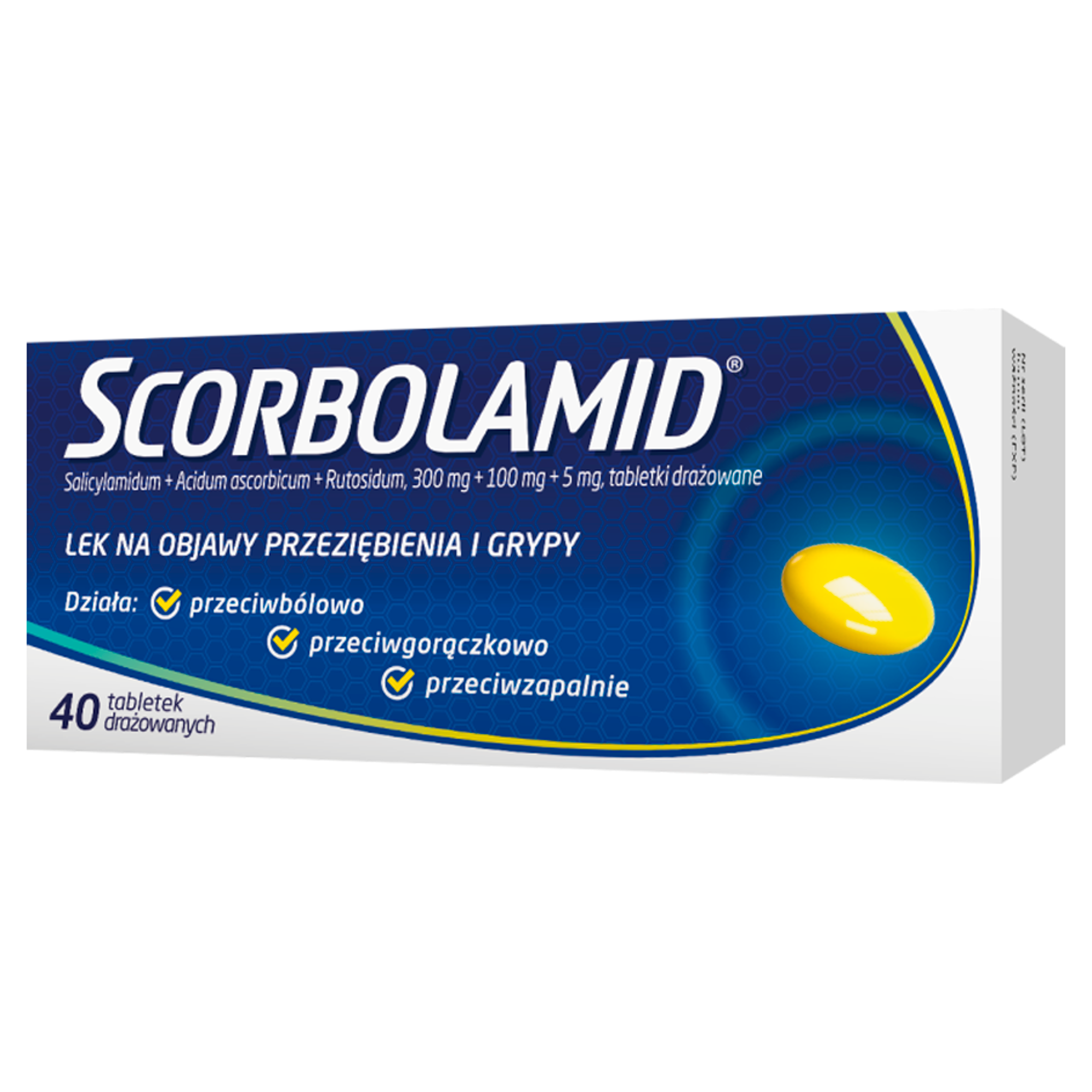 Scorbolamid 300 mg + 100 mg + 5 mg 40 drażetek