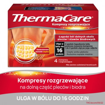 ThermaCare kompresy rozgrzewające na dolne okolice pleców i stawy biodrowe 4 sztuki