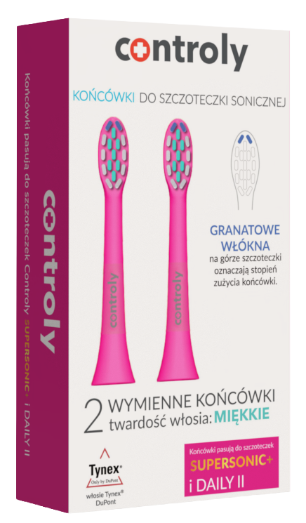 Hydrex Controly, końcówki miękkie różowe do szczoteczki sonicznej Supersonic Daily II, 2x1 sztuka zdjęcie