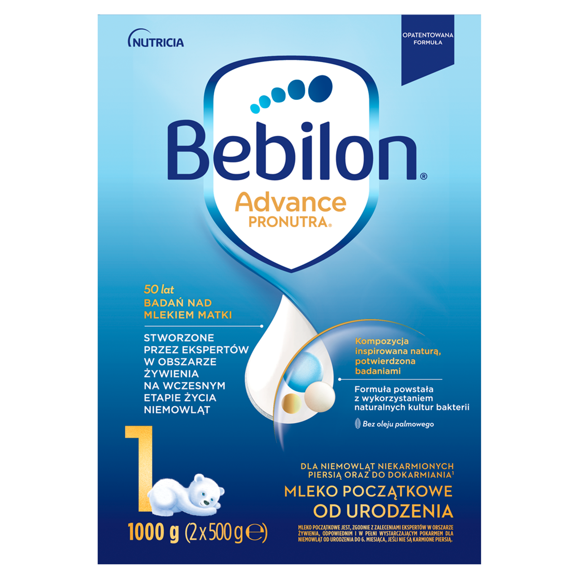Bebilon 1 Pronutra Advance mleko początkowe od urodzenia 1000 g zdjęcie