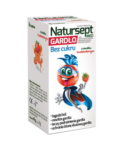Natursept Med Gardło lizaki bez cukru o smaku truskawkowym 6 sztuk zdjęcie