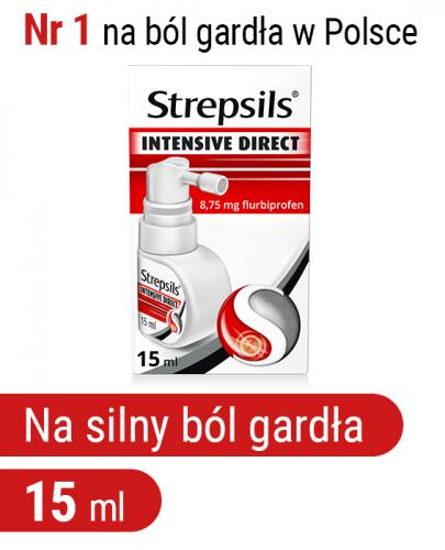 Strepsils Intensive Direct na ostry ból gardła, w sprayu 15 ml, cena, opinie, właściwości  zdjęcie