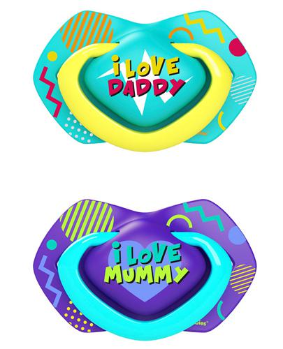 Canpol Babies Neon Love Smoczek silikonowy symetryczny 6 - 18 m 22/653, niebiesko - granatowy - 2 szt. - cena, opinie, wskazania zdjęcie