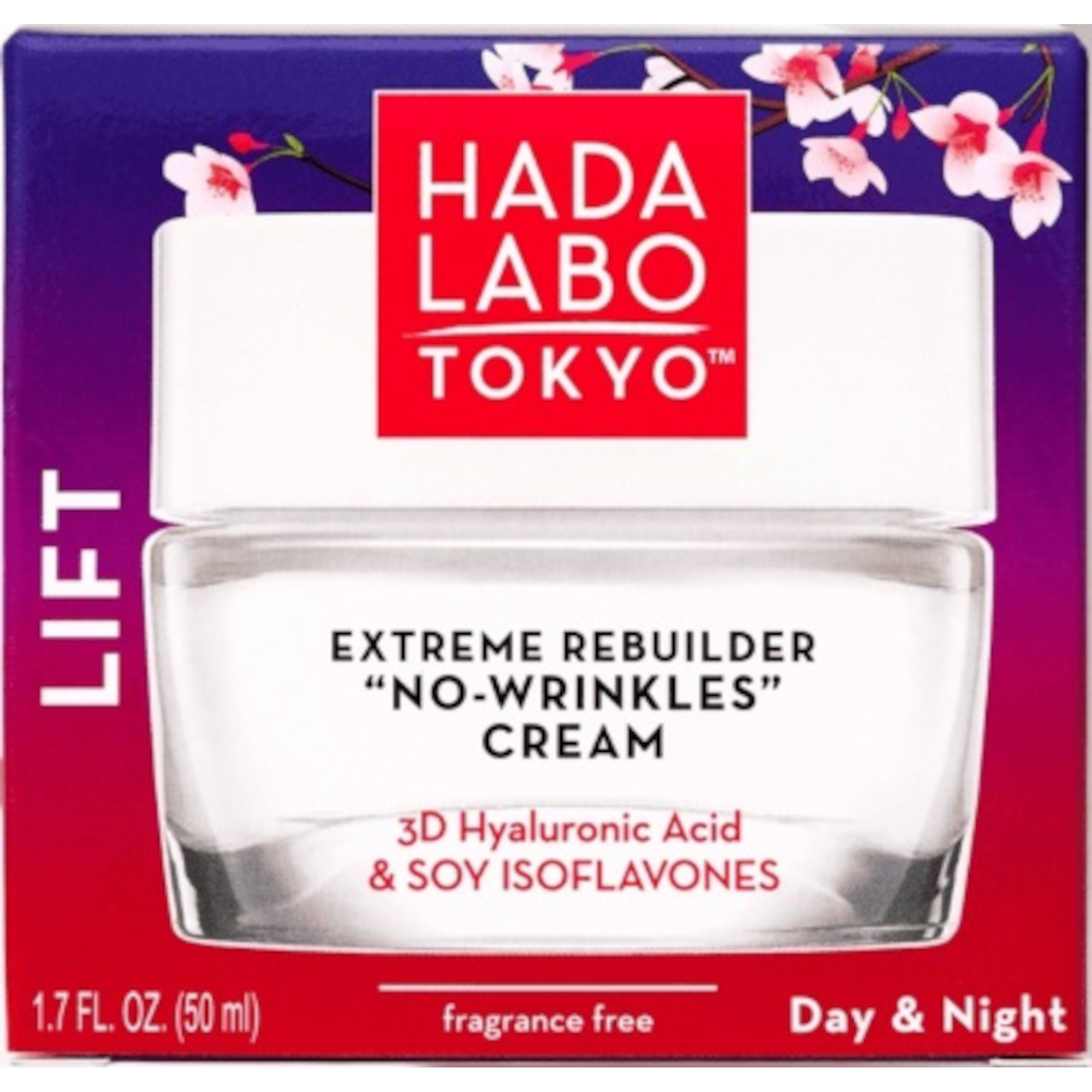 Hada Labo Tokyo, „No-Wrinkles” Day & Night Cream Int, nawilżający krem przeciwstarzeniowy, 50 ml zdjęcie